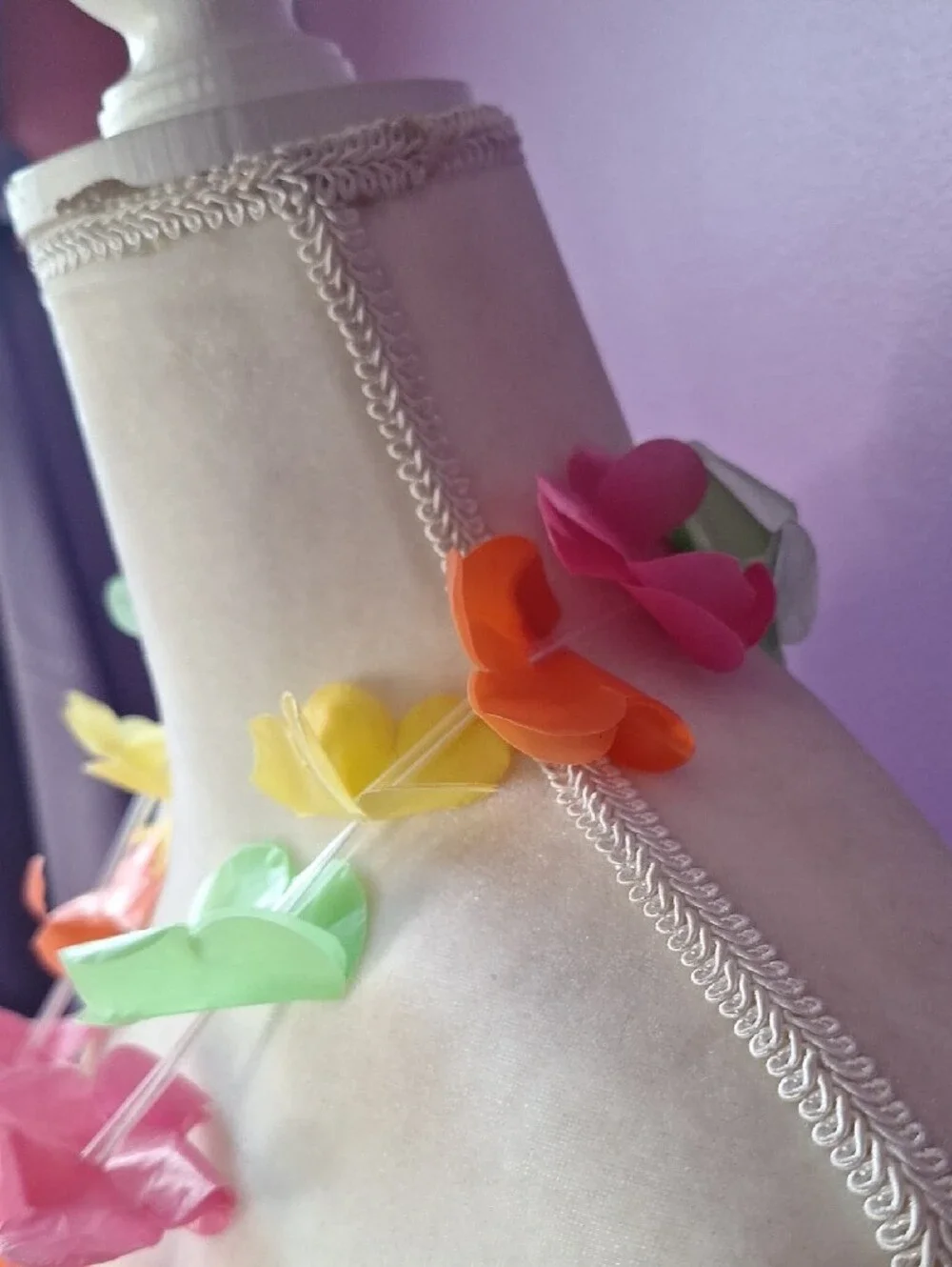 Tropical Lei's Set Of 25 Pink, Orange, Yellow & Green